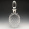 1977 British vintage cut glass oval decanter pure silver decoration 1750g